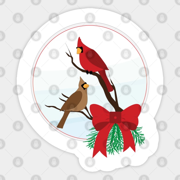 Christmas Cardinals Sticker by DickinsonDesign